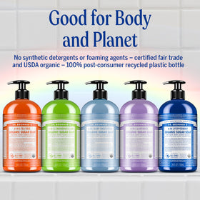 Dr. Bronner's suds on hair illustrating gentle cleansing and coverage