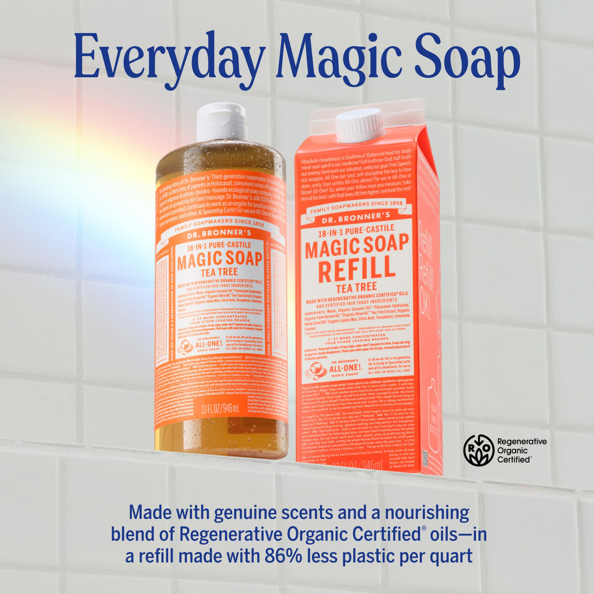 Dr. Bronner's rich foam texture close-up demonstrating thick lather benefit