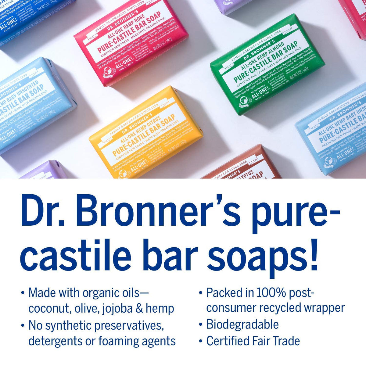 Dr. Bronner's unscented bar used on face showcasing gentle cleansing benefit