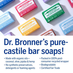 Dr. Bronner's unscented bar used on face showcasing gentle cleansing benefit