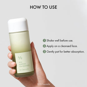 leegeehaam Dr.Ceuracle label closeup highlighting matcha, peptides, ceramide benefits