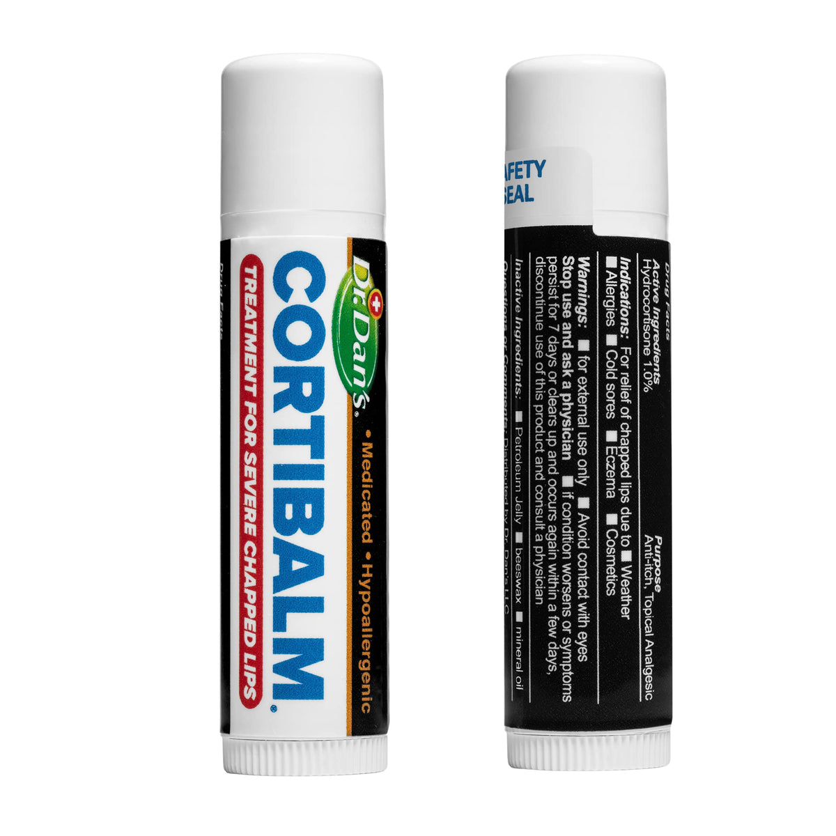 Dr. Dan's Cortibalm four-pack box arranged to emphasize value and supply