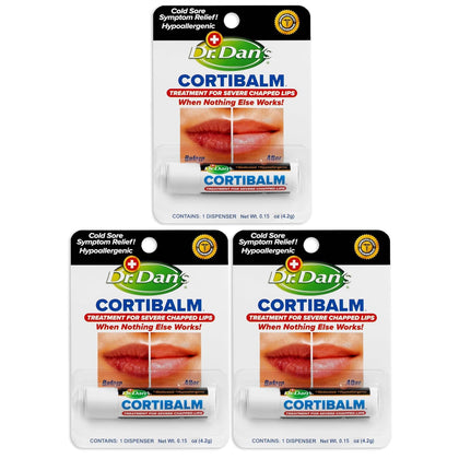 Dr. Dan's Cortibalm front packaging showing product and benefits