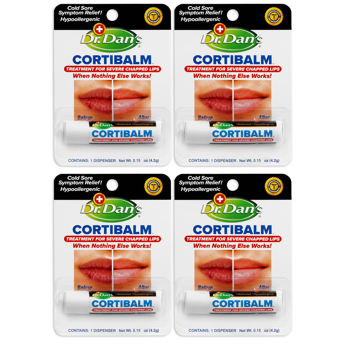 Dr. Dan's Cortibalm front tube showing label and purpose for targeted relief