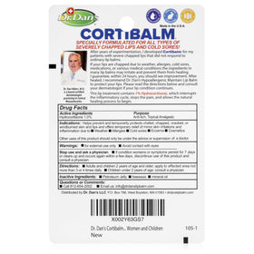 Dr. Dan's Cortibalm ingredients close-up highlighting simple hypoallergenic blend