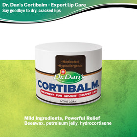 Dr. Dan's being applied to chapped lips, easing discomfort and redness