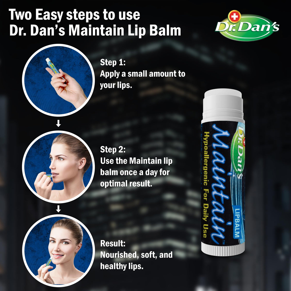 Dr. Dan's held between fingers illustrating travel size and convenience