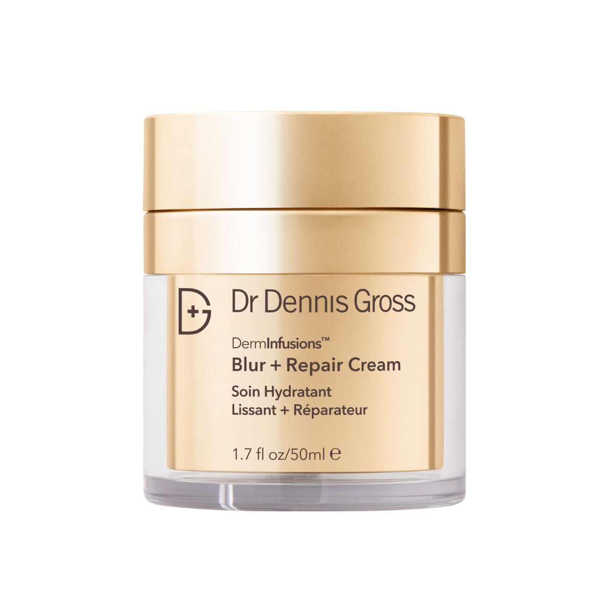 Dr Dennis Gross front jar view showing product and clean design for instant blur benefit