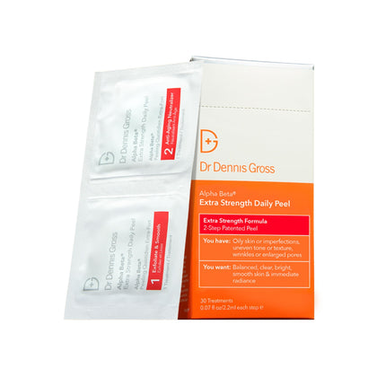 Dr. Dennis Gross front packaging showing extra strength peel for quick clinical results