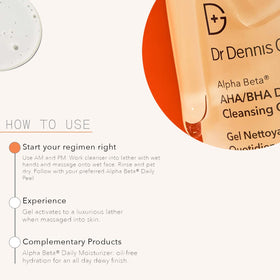Dr Dennis Gross cleanser foaming on hand demonstrating gentle yet thorough lather