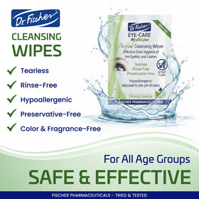 Dr. Fischer travel pouch lifestyle shot for portable eyelid care