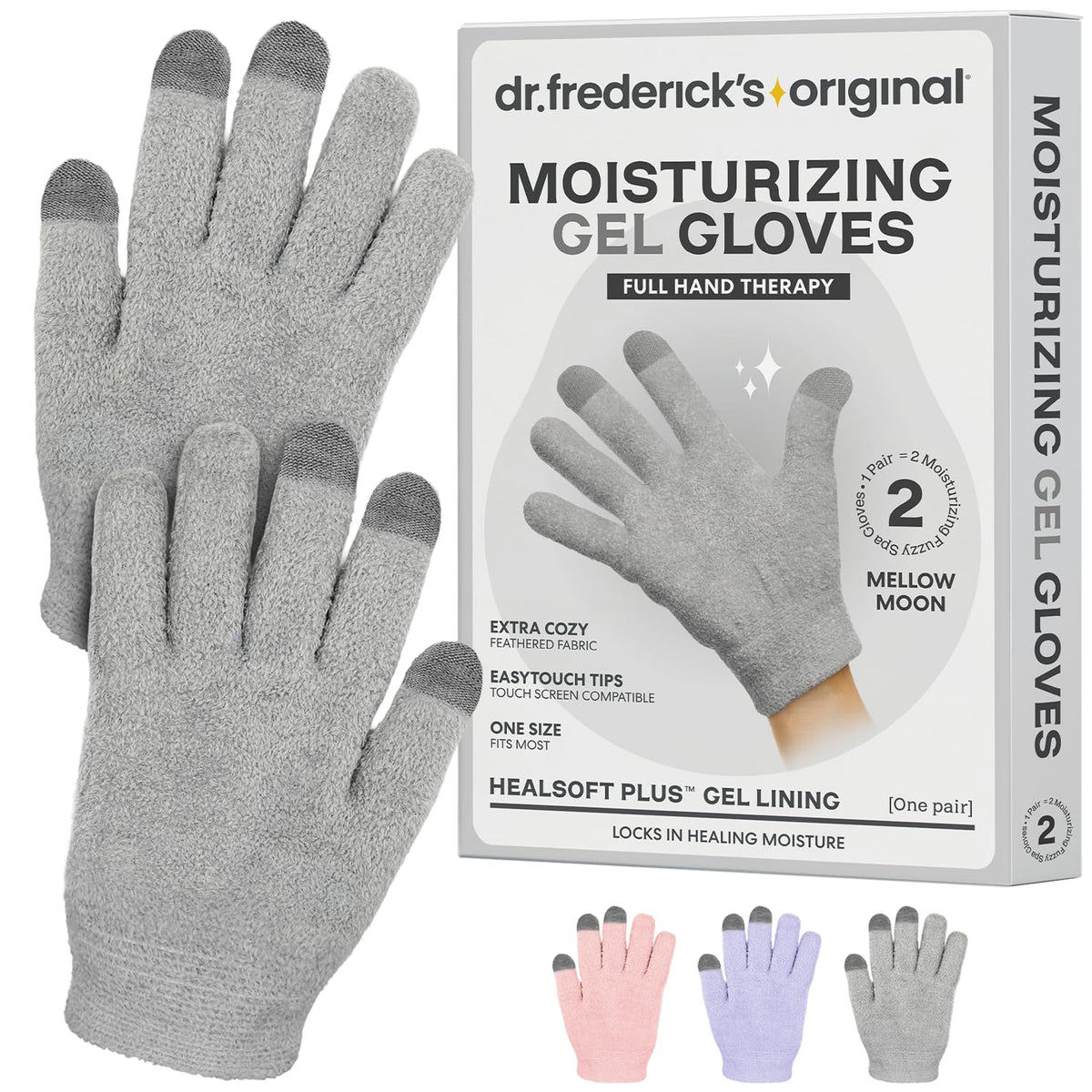 Dr. Frederick's front packaging Mellow Moon showing gloves and benefits