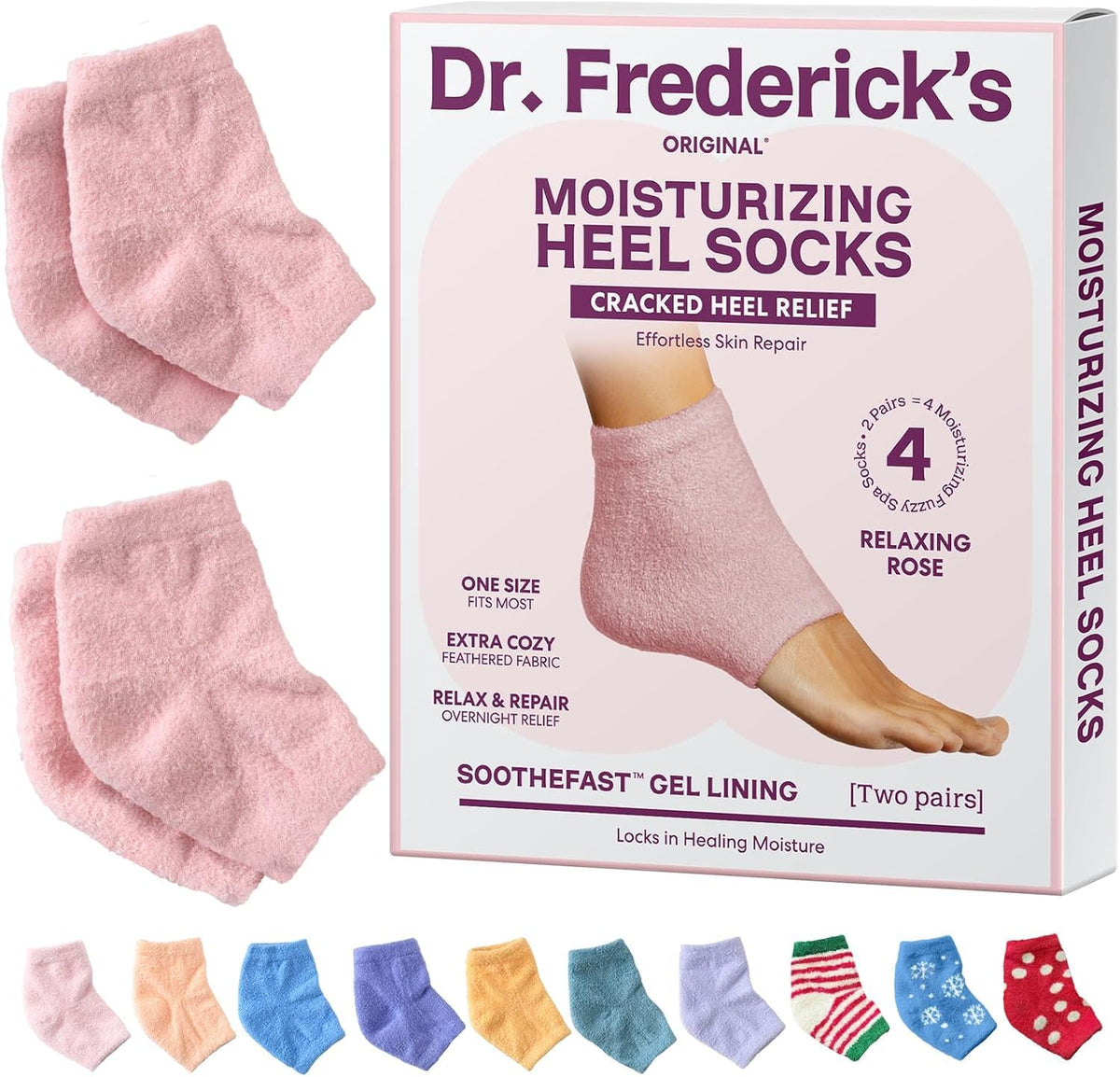 Dr. Frederick's front packaging showing product and calming rose color benefits