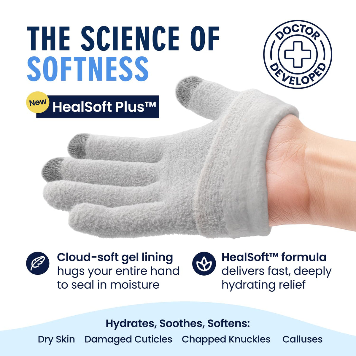 Dr. Frederick's close-up of HealSoft Plus gel lining for deep hydration
