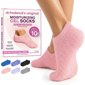 Dr. Frederick's front view of plush gel socks shows full-foot comfort and coverage