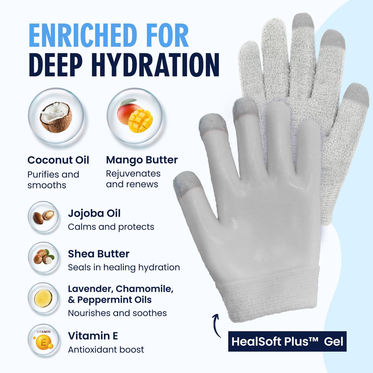 Dr. Frederick's gloves worn on hands while cooking showing comfort