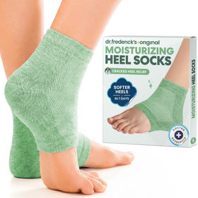 Dr. Frederick's Original front packaging showing green aloe socks and benefits