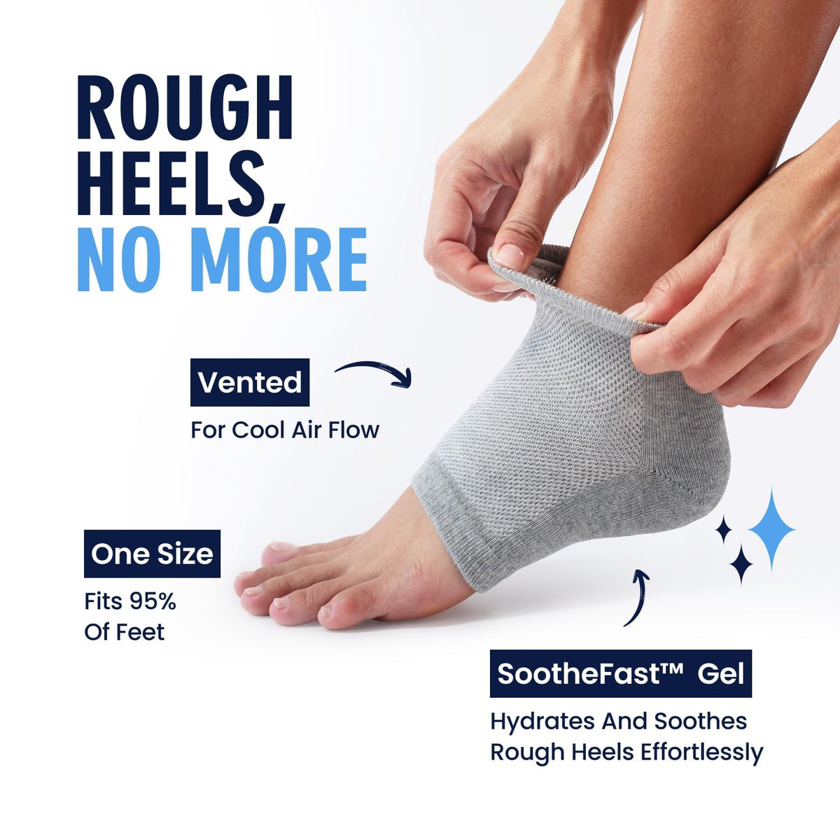 Dr. Frederick's open-toe sock displayed to show breathable, cooling design advantage