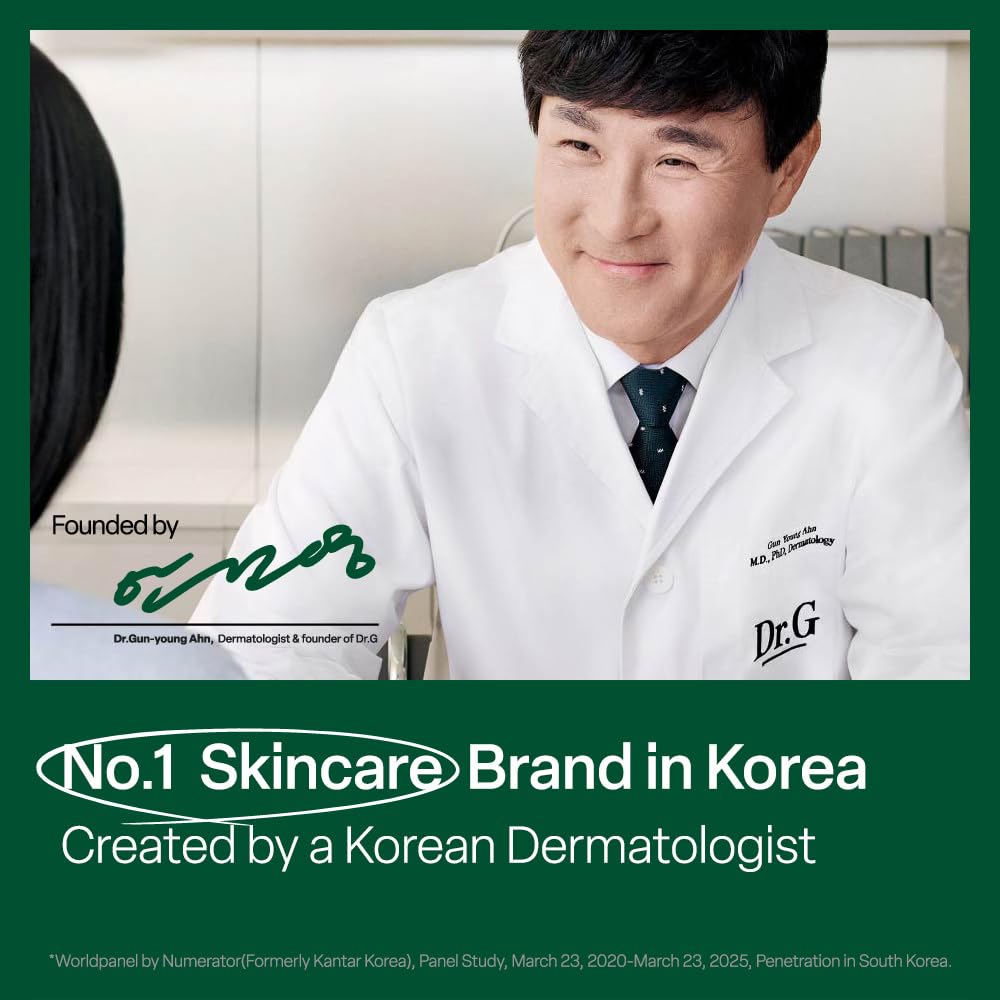 Dr.G before and after redness comparison showing visible calming benefit