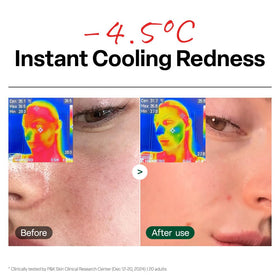 Dr.G applied to cheek in lifestyle shot illustrating reduced redness potential