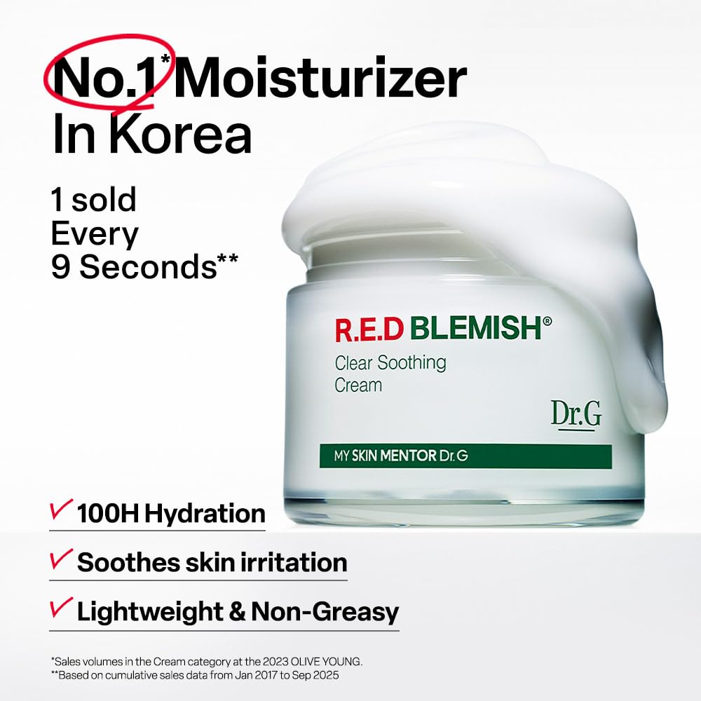 Dr.G gel-cream texture close-up highlighting lightweight, cooling feel