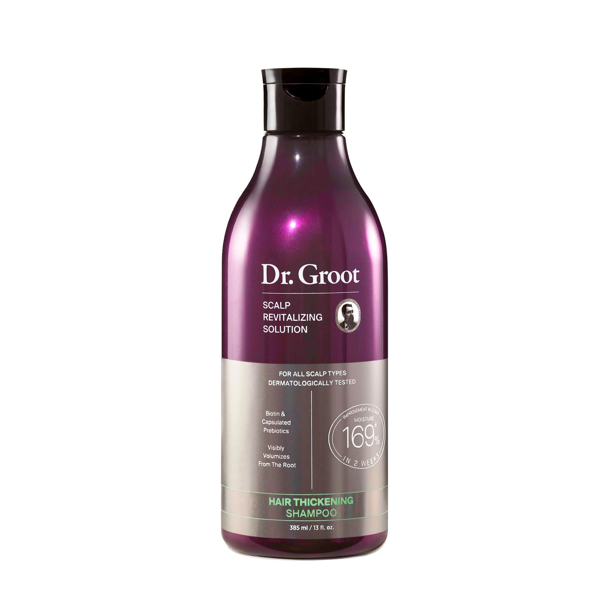 Dr. Groot front bottle view showing product and volumizing benefit