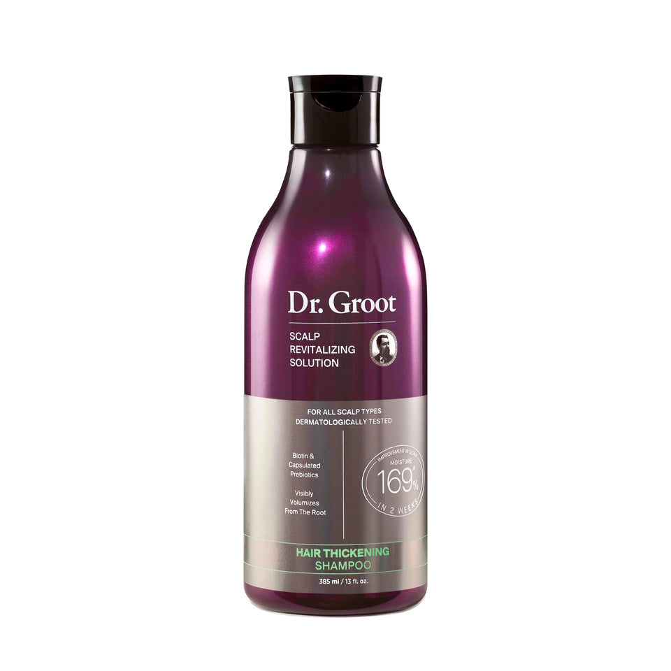 Dr. Groot front bottle view showing product and volumizing benefit