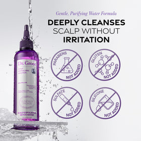 Dr. Groot detox water paired with thickening shampoo for fuller-looking hair
