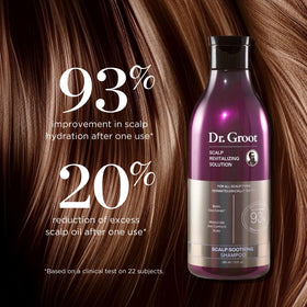 Dr. Groot close-up of shampoo texture highlighting cica and biotin benefit