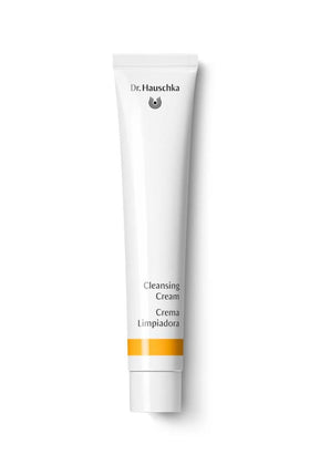 Dr. Hauschka cleansing cream front packaging shows product and benefits