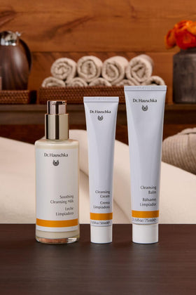 Dr. Hauschka cleansing cream size in hand scale useful for travel planning
