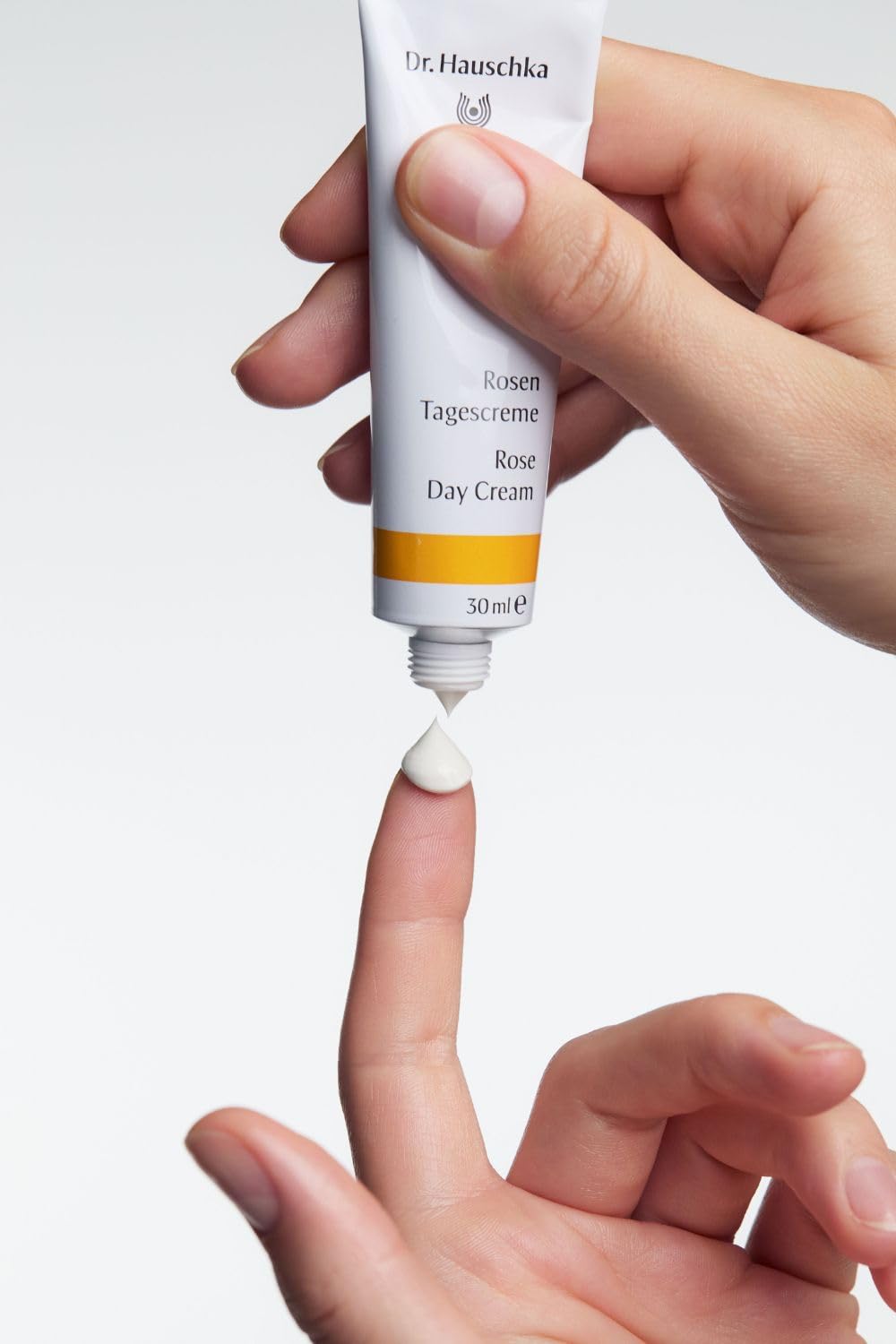 Dr. Hauschka close-up swirl of cream showing rich emollient texture
