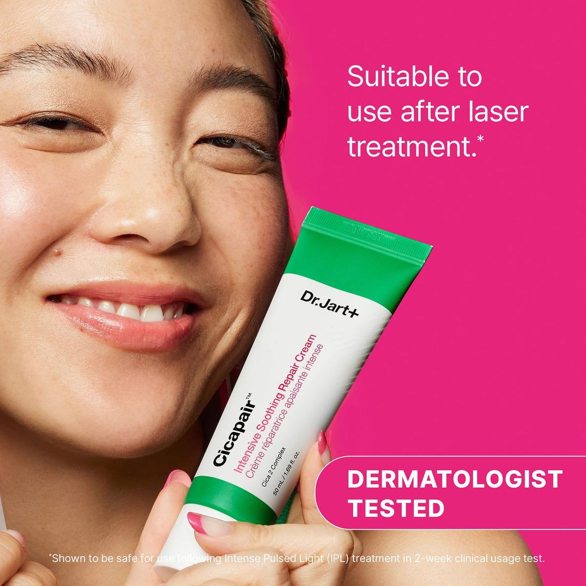 Dr.Jart+ moisturizer soaking into skin showing quick calming action