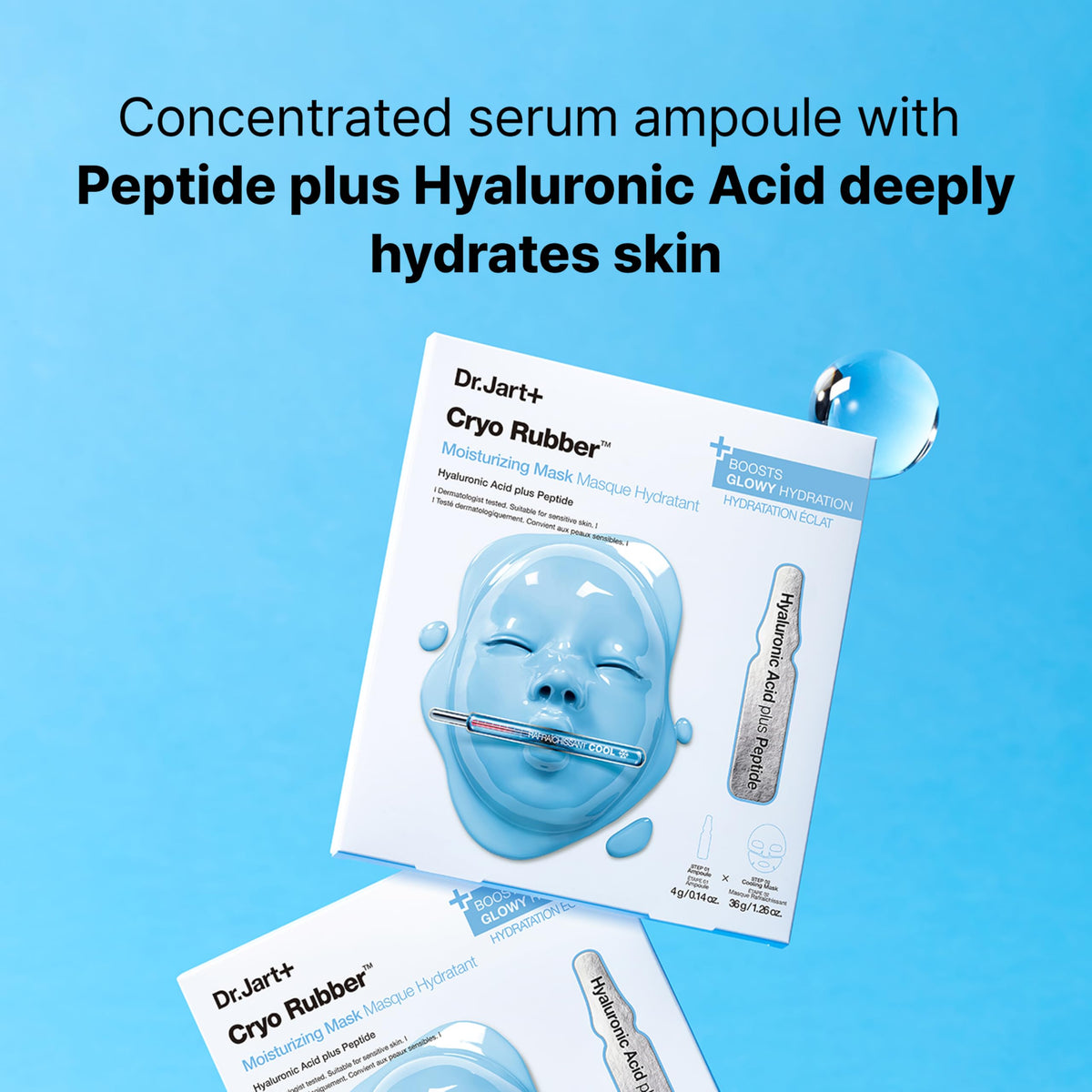 Dr.Jart+ before and after skin effect showing visible hydration benefit
