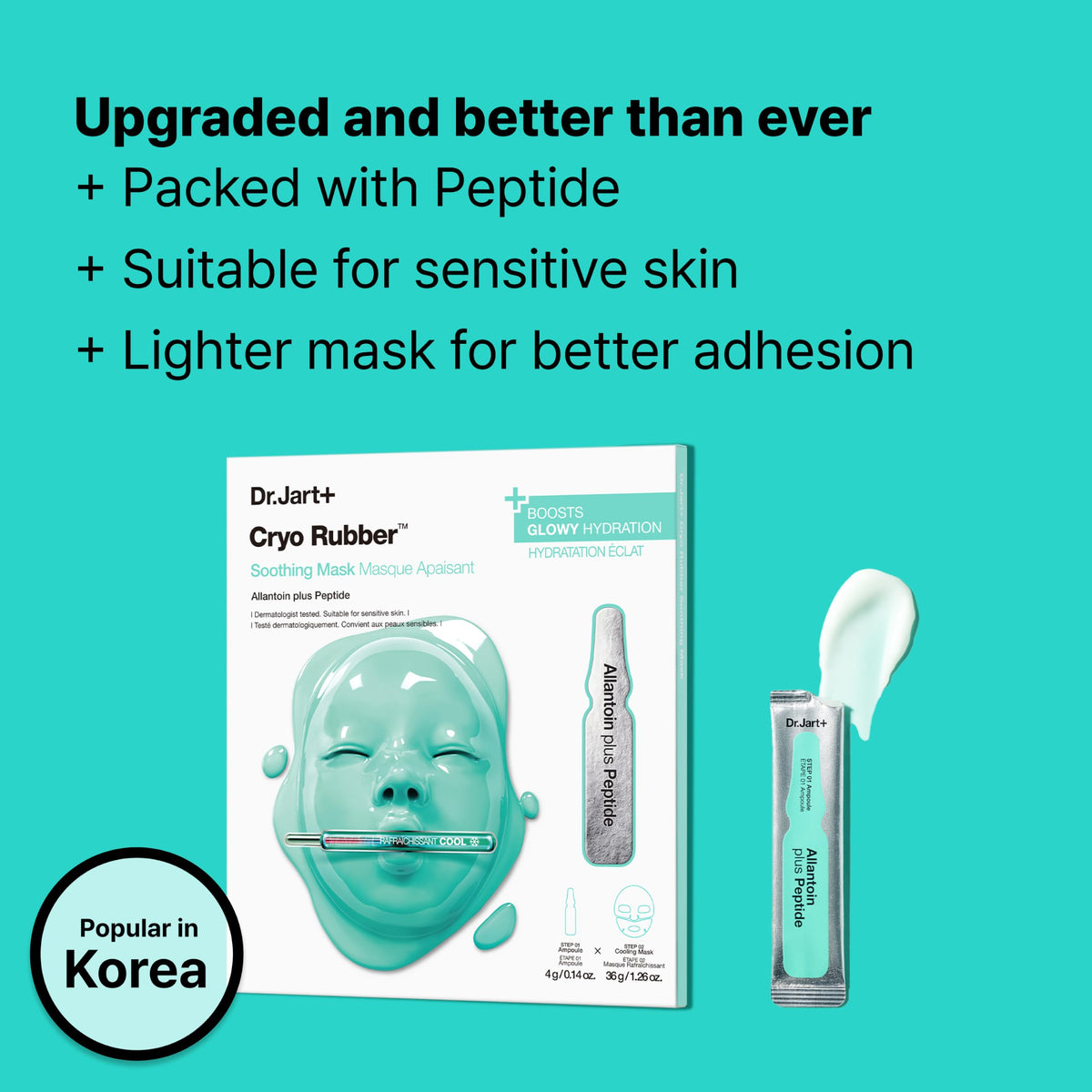 Dr.Jart+ ampoule opened with serum droplet showing concentrated ingredients