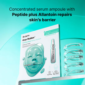 All kit contents laid out showing ampoule and rubber mask for at-home treatment