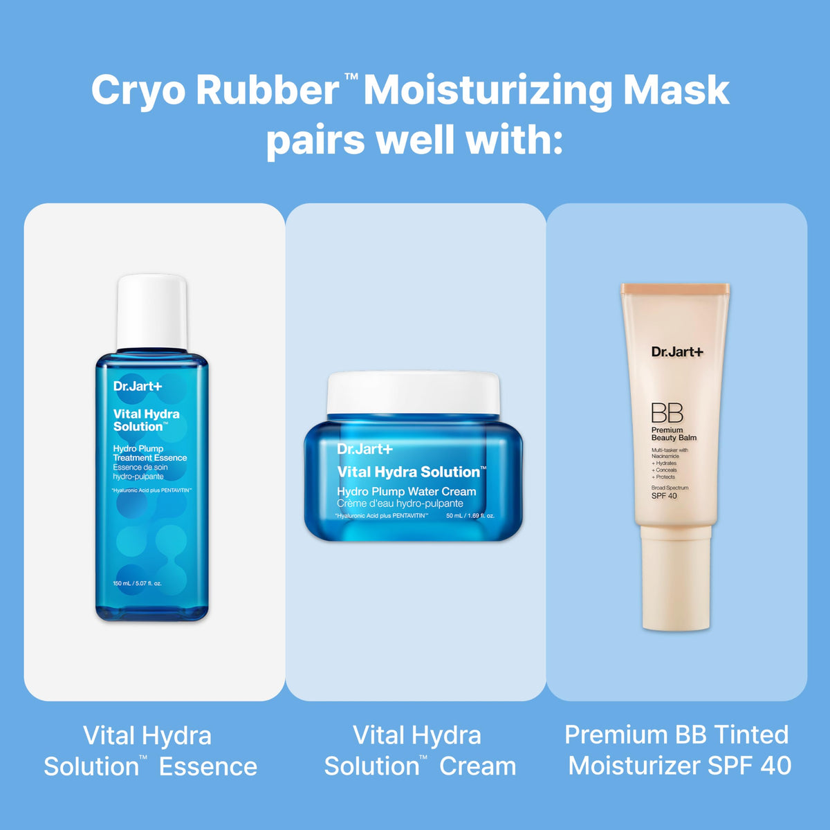 Dr.Jart+ lifestyle bathroom shelf styled scene promoting quick spa-like routine