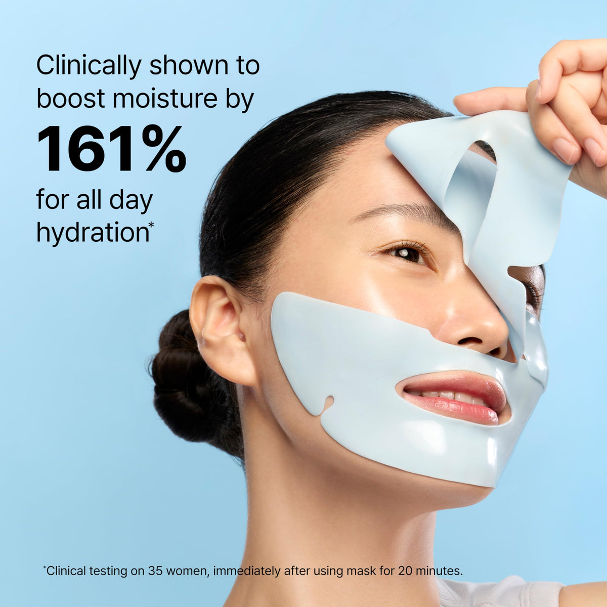 Dr.Jart+ mask in use on model calming skin and locking in moisture