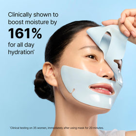 Dr.Jart+ mask in use on model calming skin and locking in moisture