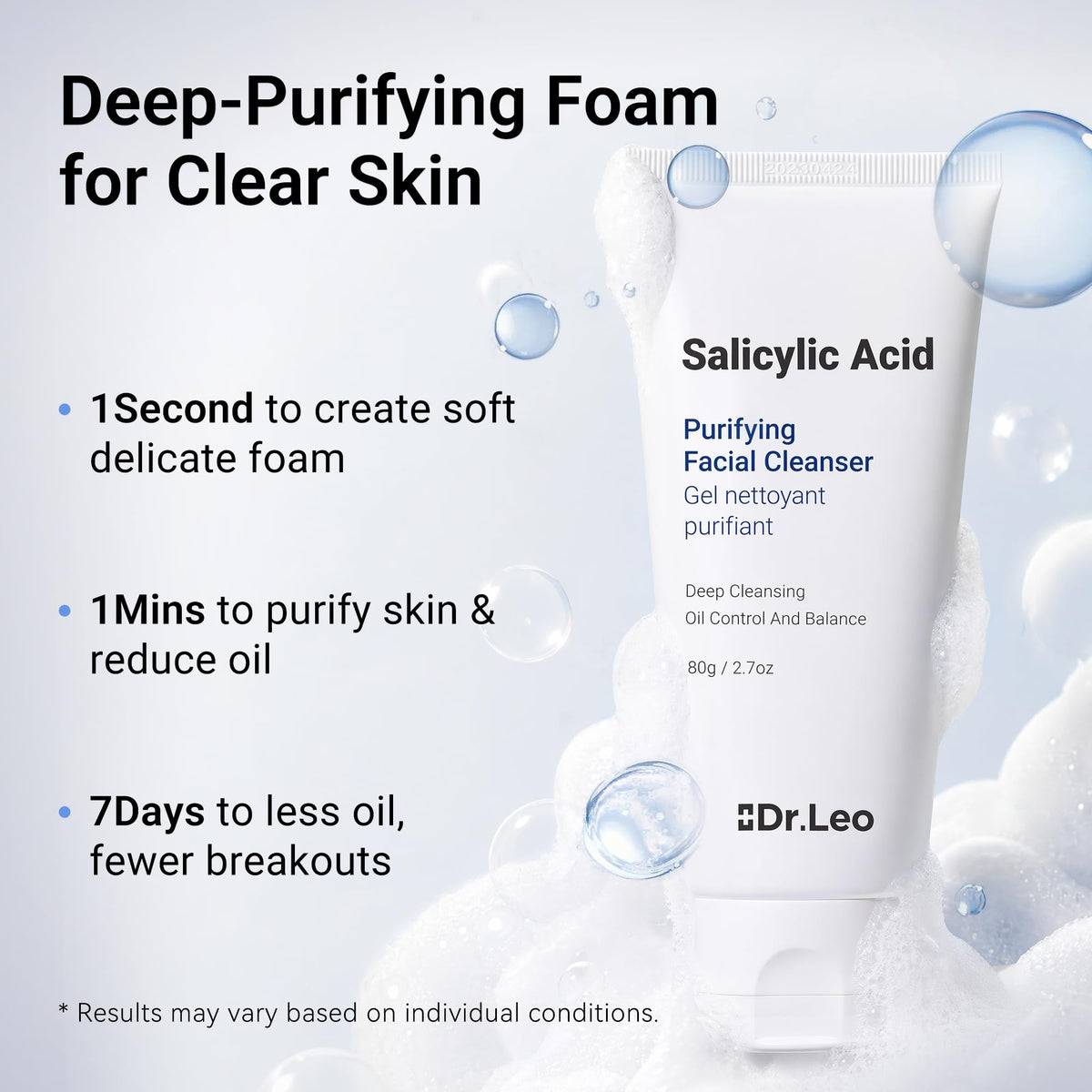 Dr.Leo in-use after workout wash removing sweat and excess oil