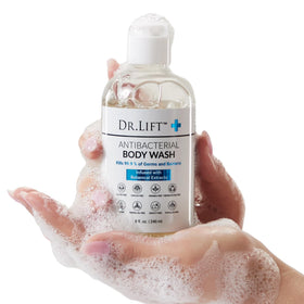 DR. LIFT close-up texture of gel demonstrating gentle, hydrating lather that preserves skin moisture