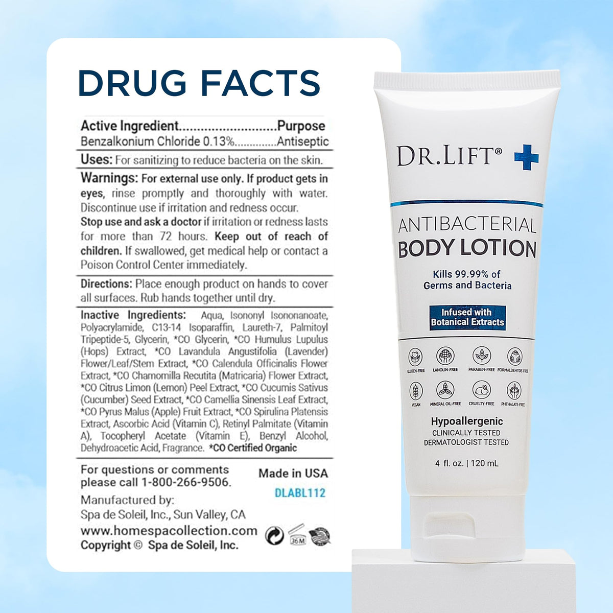 DR. LIFT lotion absorbing on forearm for non-greasy hydration benefit