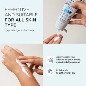 DR. LIFT lotion texture on hand demonstrating fast absorbing finish