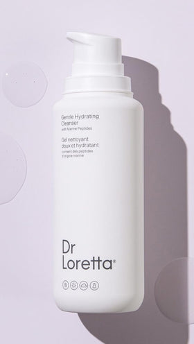 Dr. Loretta splash illustration with hydrated skin result visually