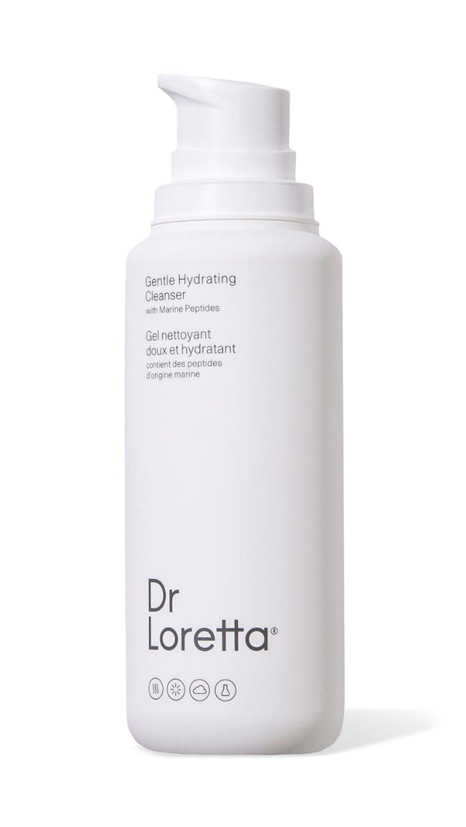 Dr. Loretta front packaging showing bottle and label, benefits visible