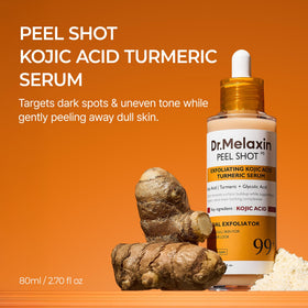 Dr.Melaxin close-up dropper showing serum texture and easy absorption