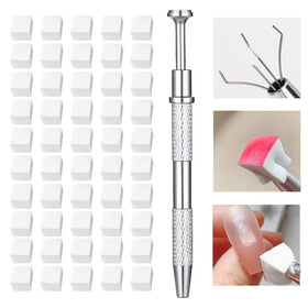 Dr.nail ombre sponges with grabbing pen demonstrating clean sponge application benefit