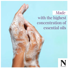 Dr. Natural pouring soap texture highlighting hydrating glycerin