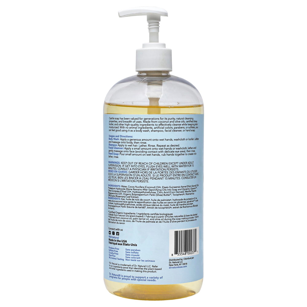 Dr. Natural peppermint bottle styled on bathroom vanity highlighting natural lifestyle benefit