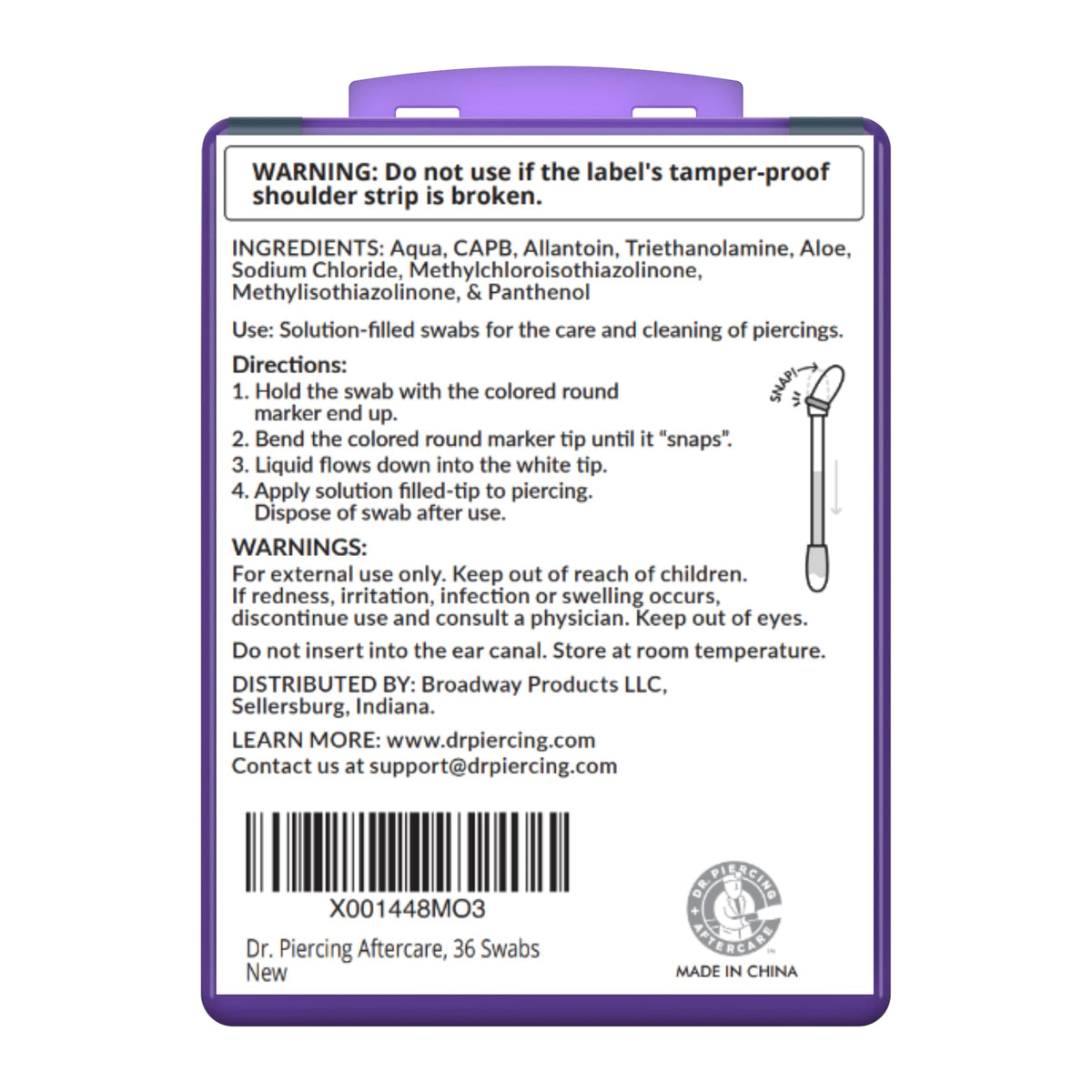 dr. piercing aftercare lifestyle bag shot depicting portable piercing maintenance